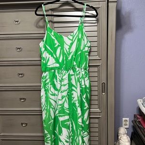 Lilly Pulitzer- green/white jumpsuit- size large